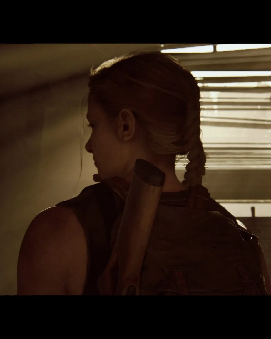 Abby Anderson seen from behind in an official The Last of Us Part II Photo Mode image