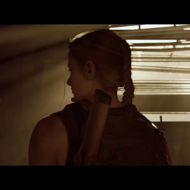 Abby Anderson seen from behind in an official The Last of Us Part II Photo Mode image