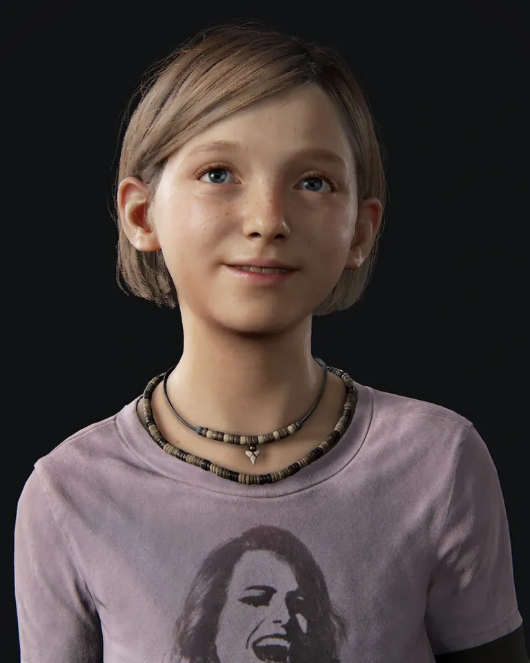 Sarah Miller in a character render from The Last of Us Part I