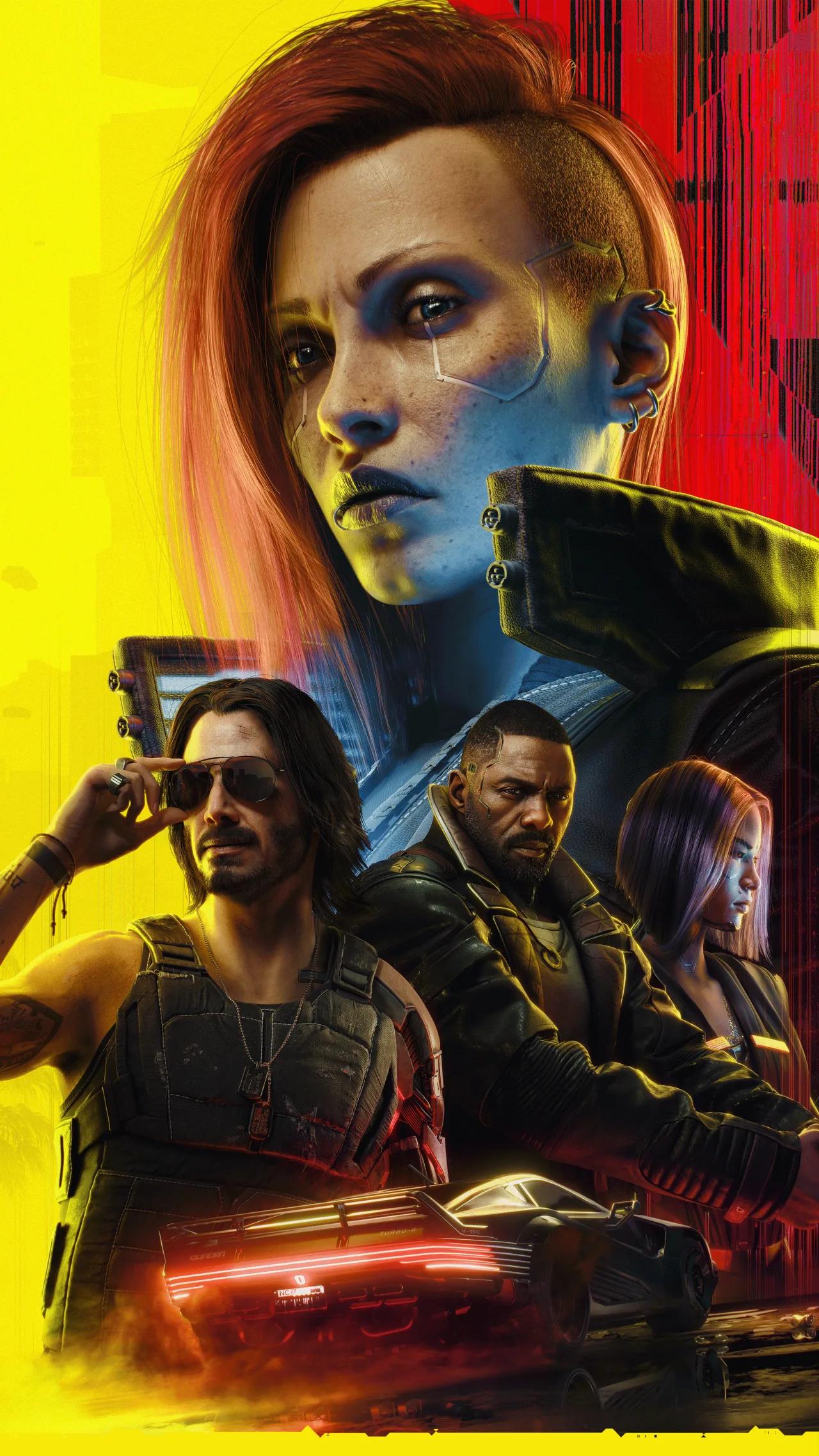 Cyberpunk 2077 key art featuring V and Johnny Silverhand against the Night City skyline